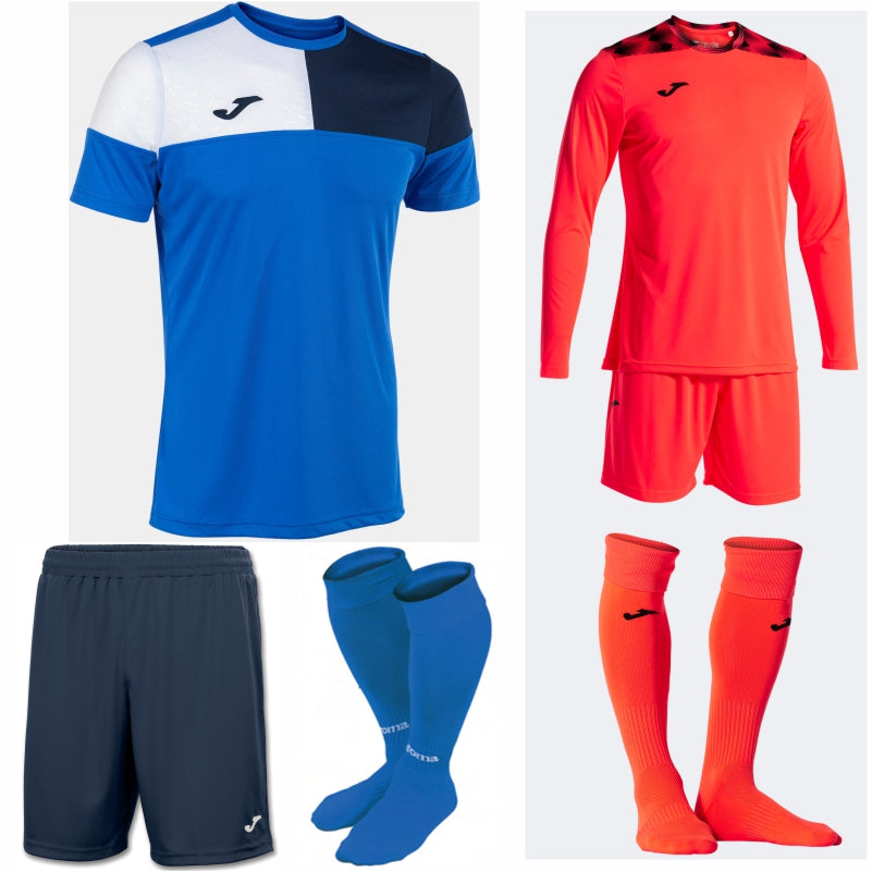 JOMA CREW V SS KIT BUNDLE ROYAL/DARK NAVY