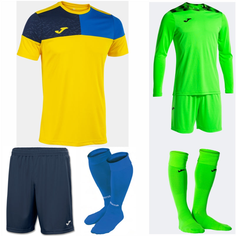 JOMA CREW V SS KIT BUNDLE YELLOW/ROYAL