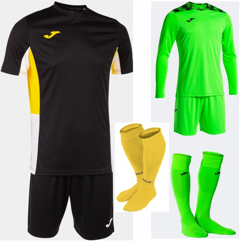 JOMA DANUBIO II SS KIT BUNDLE BLACK/YELLOW/WHITE