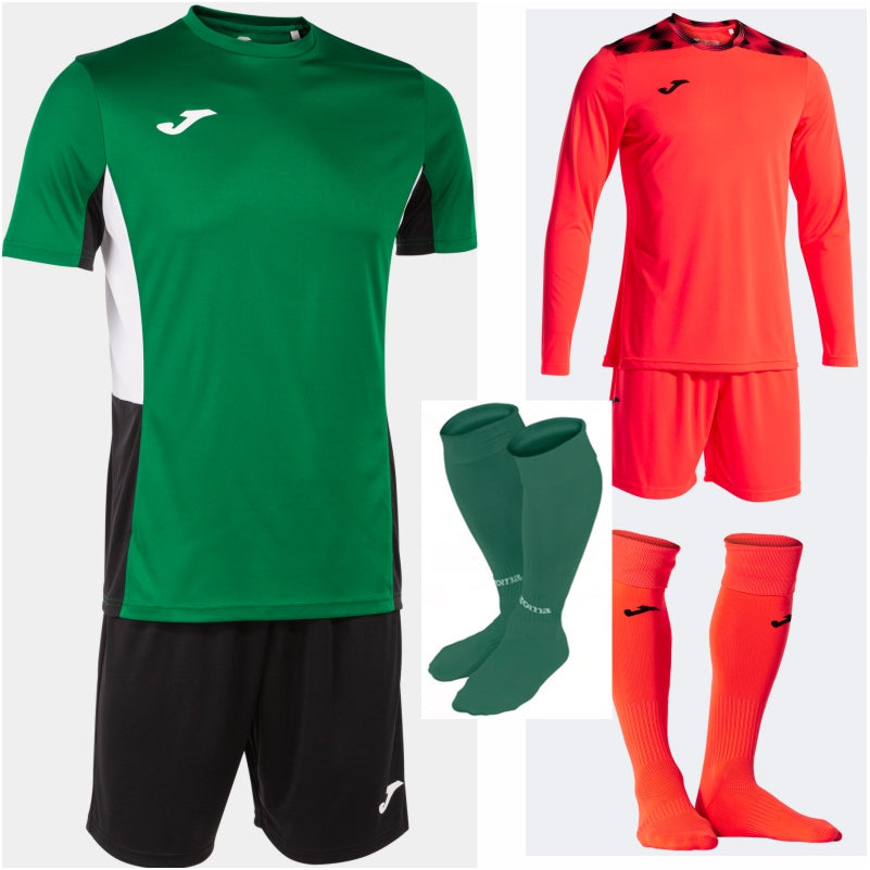 JOMA DANUBIO II SS KIT BUNDLE GREEN MEDIUM/BLACK/WHITE