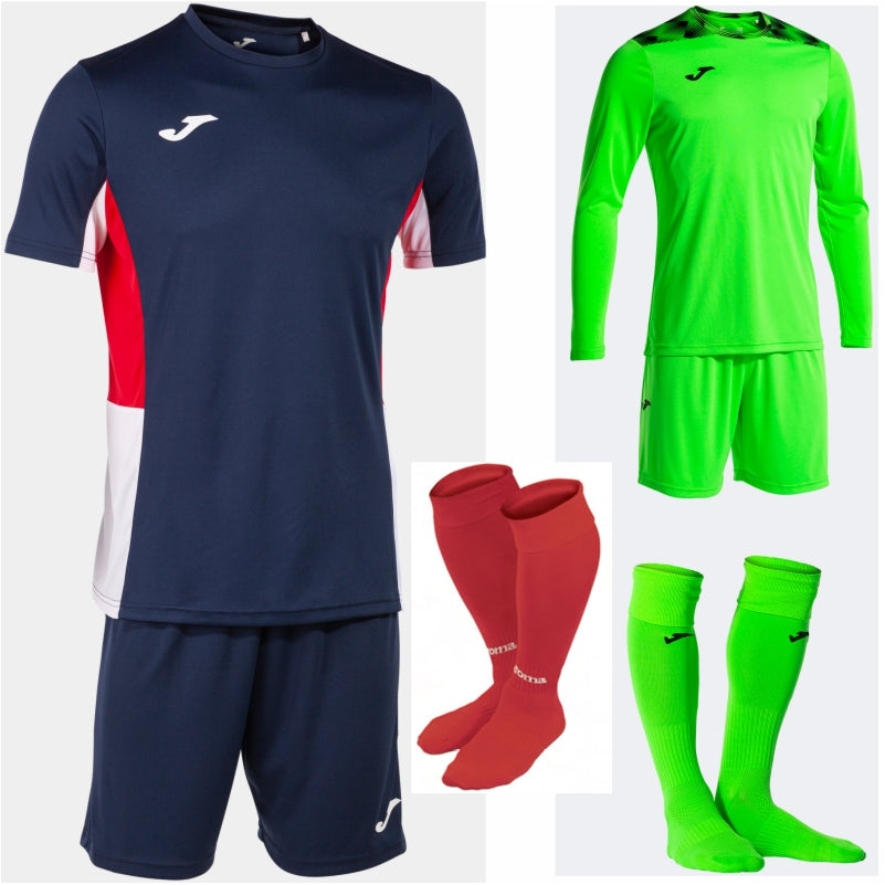 JOMA DANUBIO II SS KIT BUNDLE DARK NAVY/RED/WHITE