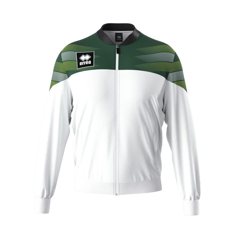 ERREA BILLY FULL ZIP TRACK JACKET WHITE DARK GREEN GREEN FLUO