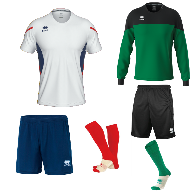 ERREA CURTIS SS KIT BUNDLE WHITE NAVY RED
