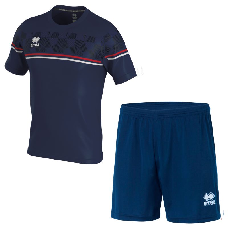 ERREA DIAMANTIS SET WITH NEW SKIN SHORT NAVY RED WHITE