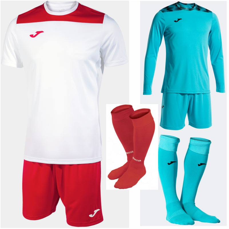 JOMA PHOENIX II SS KIT BUNDLE WHITE/RED