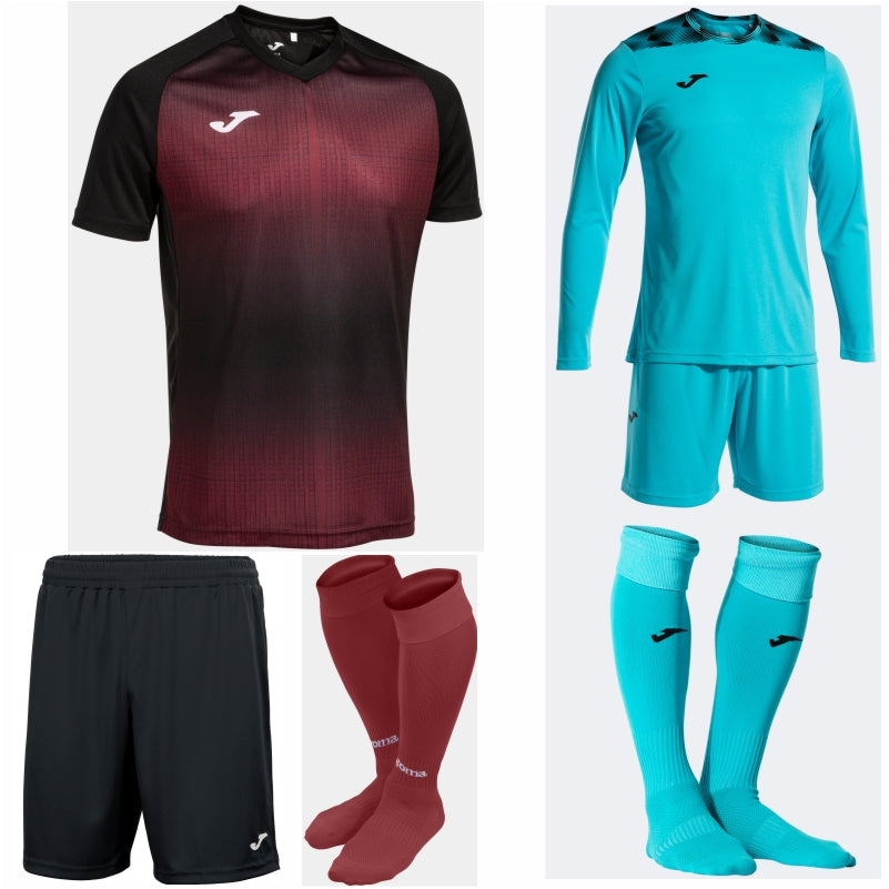 JOMA TIGER V SS KIT BUNDLE BLACK/RUBY