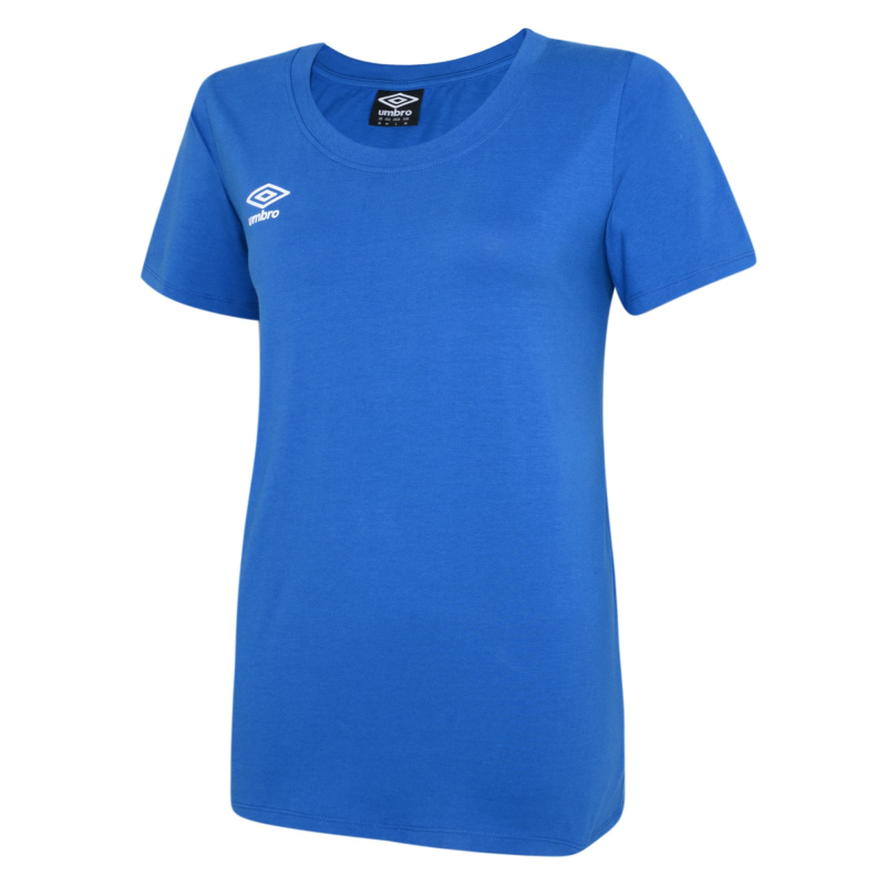 UMBRO CLUB LEISURE WOMENS CREW TEE TW ROYAL WHITE