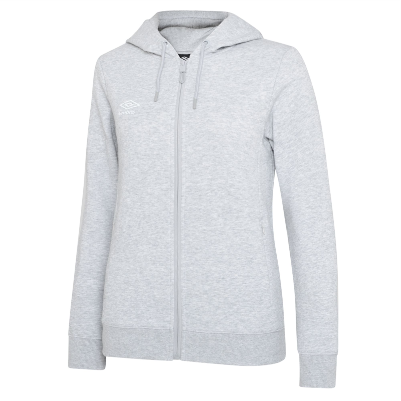 UMBRO CLUB LEISURE WOMENS ZIPPED HOODY GREY MARL