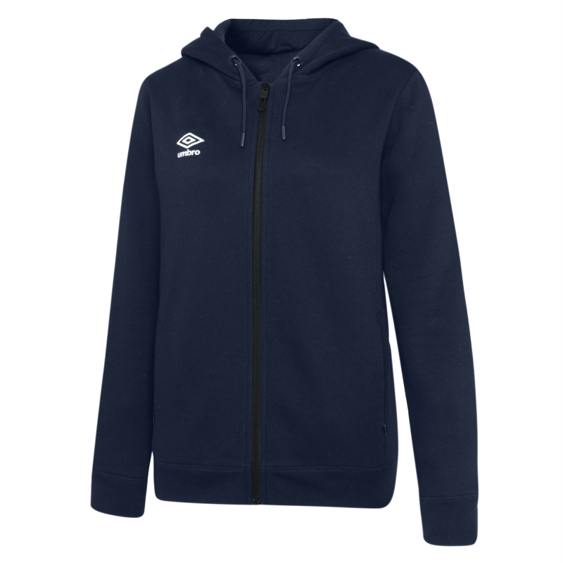 UMBRO CLUB LEISURE WOMENS ZIPPED HOODY TW NAVY WHITE