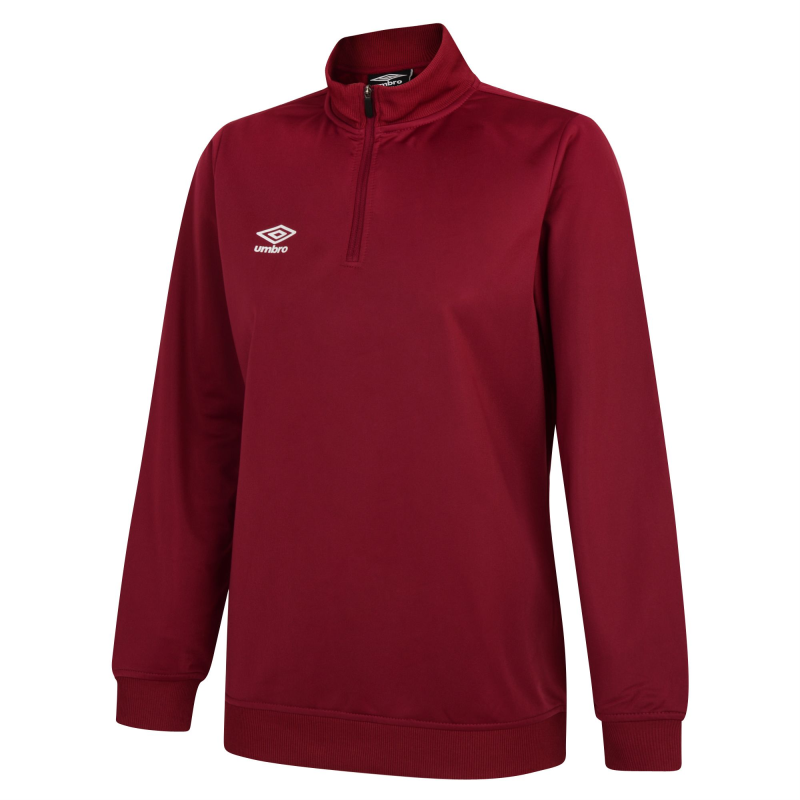 UMBRO WOMENS CLUB ESSENTIAL HALF ZIP SWEAT NEW CLARET