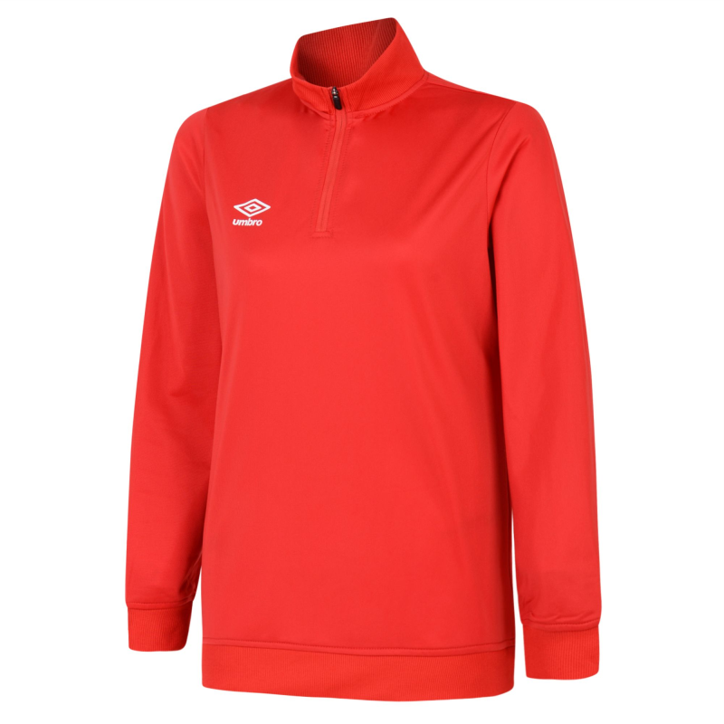 UMBRO WOMENS CLUB ESSENTIAL HALF ZIP SWEAT VERMILLION