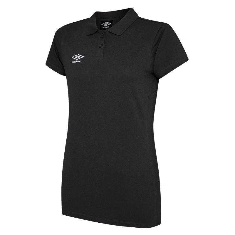 UMBRO WOMENS CLUB ESSENTIAL POLO CARBON WHITE