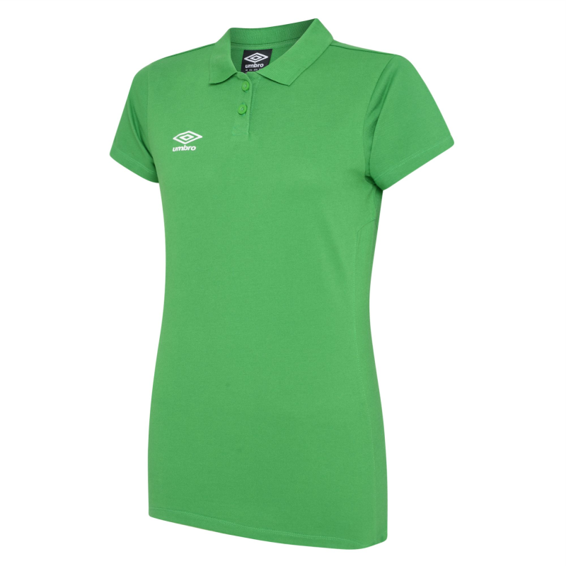 UMBRO WOMENS CLUB ESSENTIAL POLO EMERALD WHITE