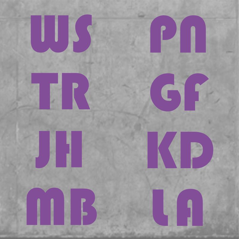 Bauhaus Initials Purple