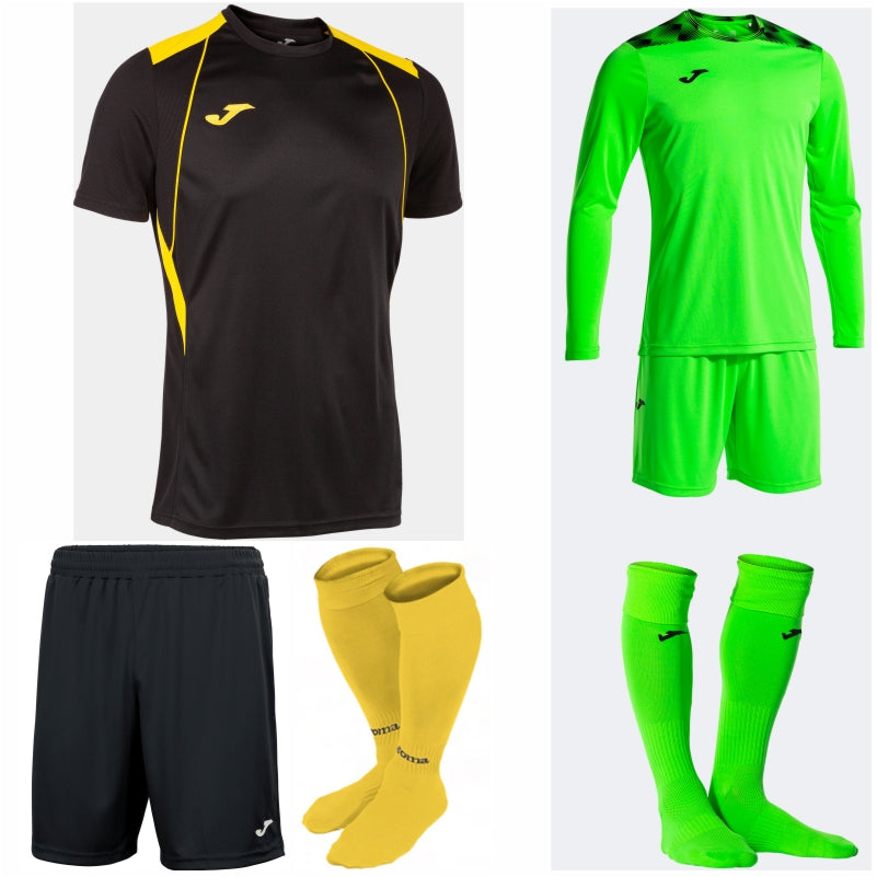 JOMA CHAMPIONSHIP VII SS KIT BUNDLE BLACK/YELLOW