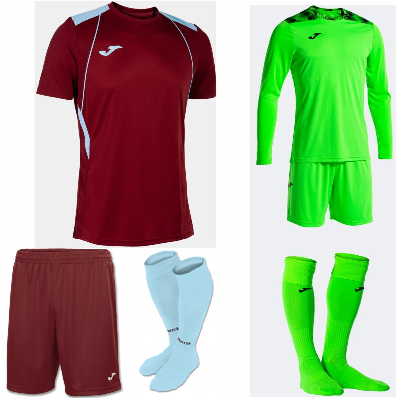 JOMA CHAMPIONSHIP VII SS KIT BUNDLE RUBY/SKY