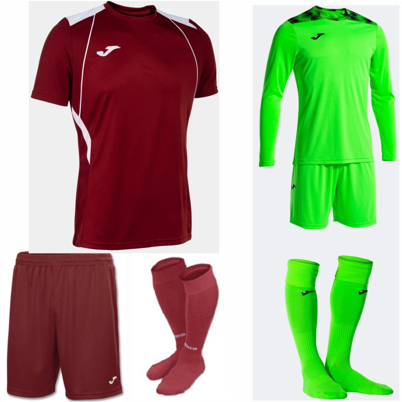 JOMA CHAMPIONSHIP VII SS KIT BUNDLE RUBY/WHITE