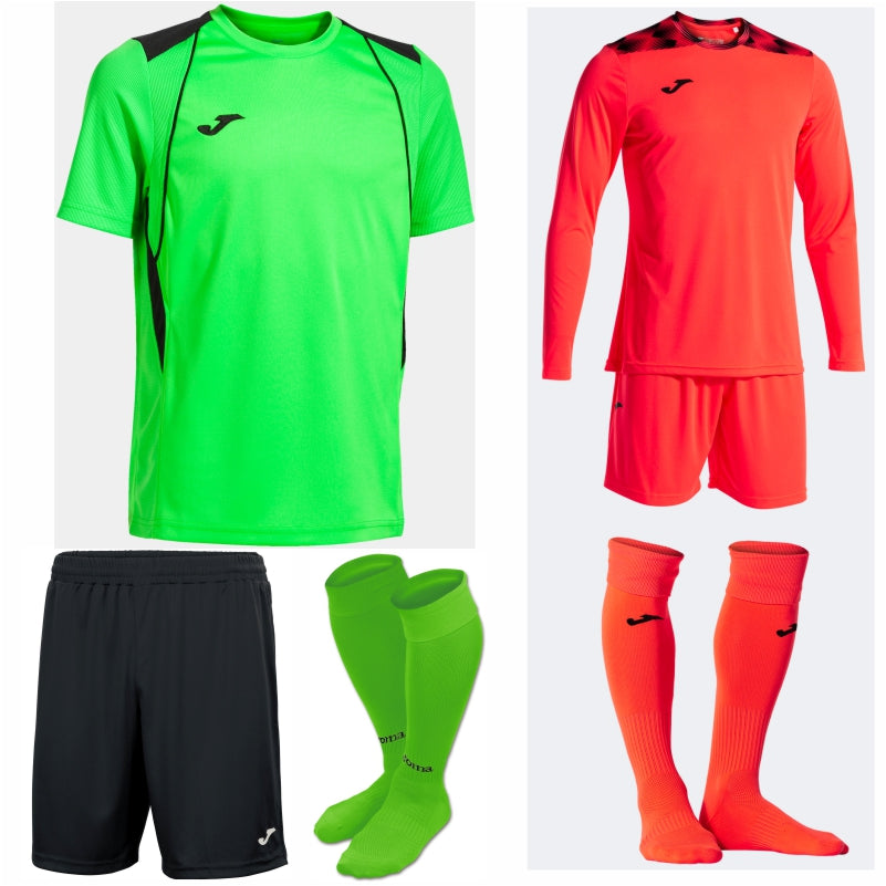 JOMA CHAMPIONSHIP VII SS KIT BUNDLE GREEN FLUOR/BLACK