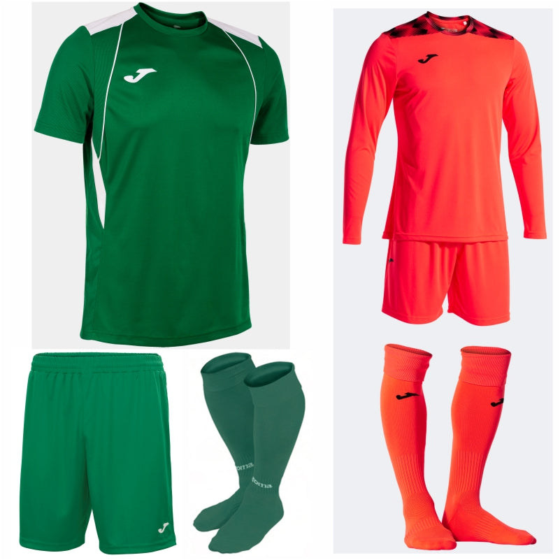 JOMA CHAMPIONSHIP VII SS KIT BUNDLE GREEN MEDIUM/WHITE