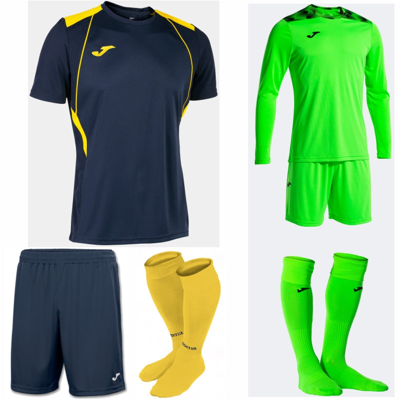 JOMA CHAMPIONSHIP VII SS KIT BUNDLE DARK NAVY/YELLOW