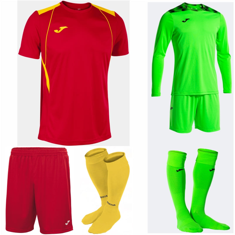 JOMA CHAMPIONSHIP VII SS KIT BUNDLE RED/YELLOW