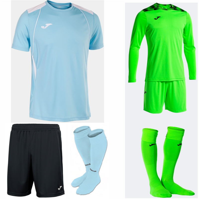 JOMA CHAMPIONSHIP VII SS KIT BUNDLE SKY/WHITE