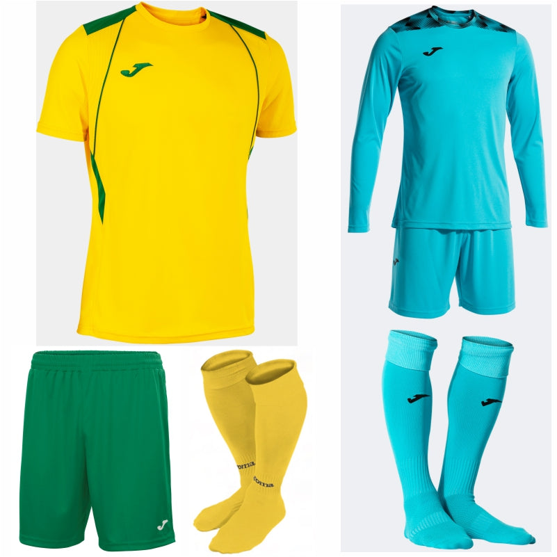 JOMA CHAMPIONSHIP VII SS KIT BUNDLE YELLOW/GREEN MEDIUM