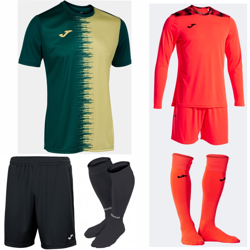 JOMA CITY II SS KIT BUNDLE STORM GREEN/ELFIN YELLOW