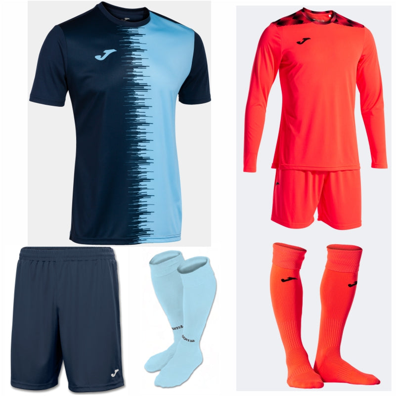 JOMA CITY II SS KIT BUNDLE DARK NAVY/SKY