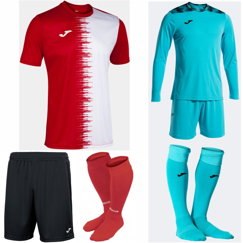 JOMA CITY II SS KIT BUNDLE RED/WHITE