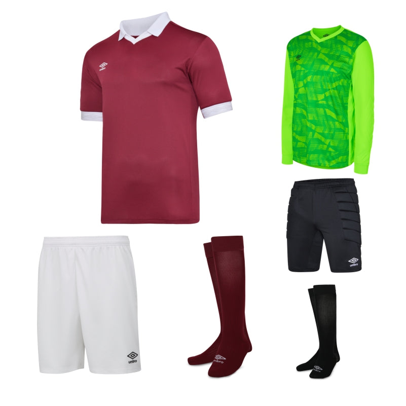 Umbro Tempest SS Kit Bundle New Claret/White