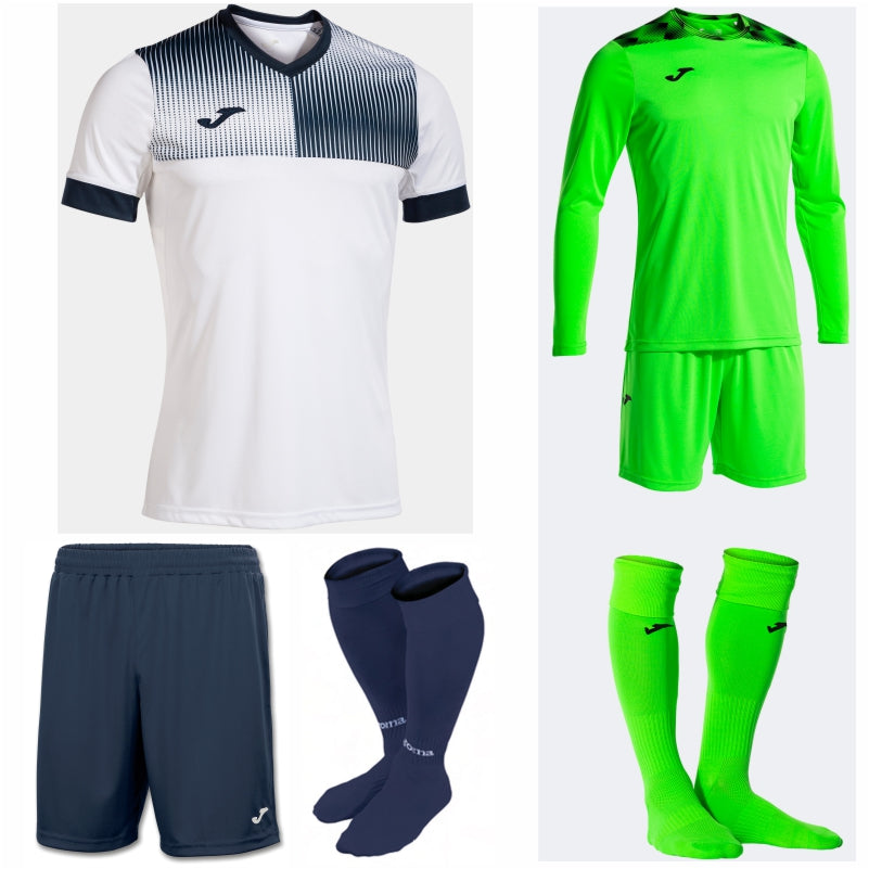 JOMA ECO SUPERNOVA SS KIT BUNDLE WHITE/DARK NAVY