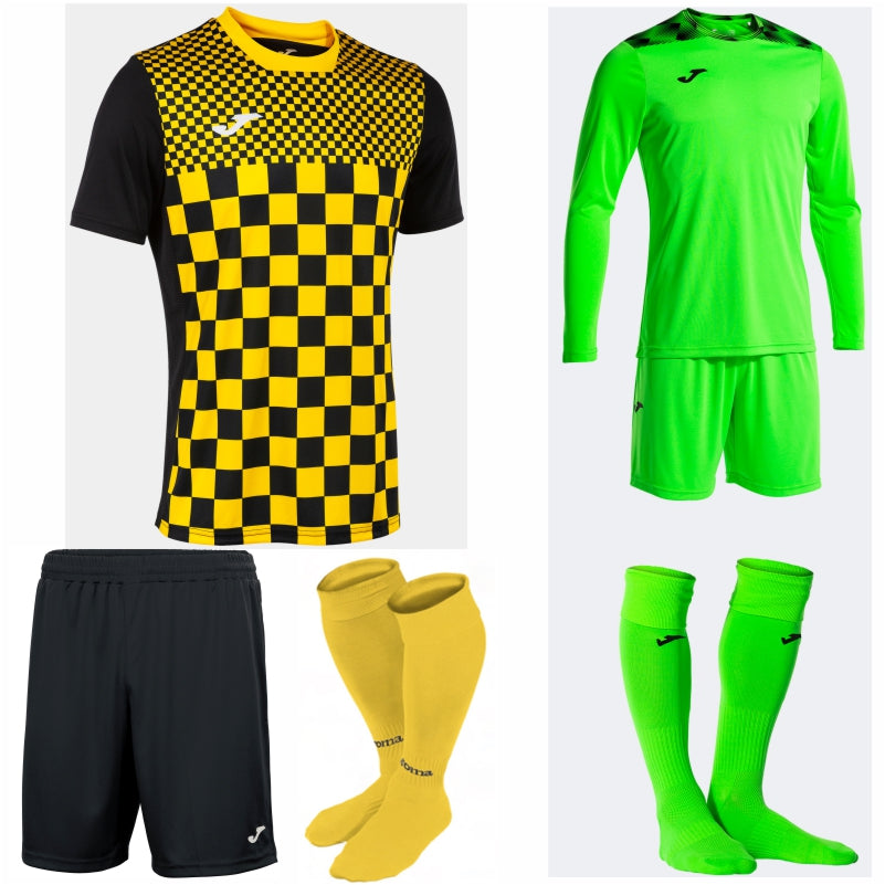 JOMA FLAG III SS KIT BUNDLE BLACK/YELLOW