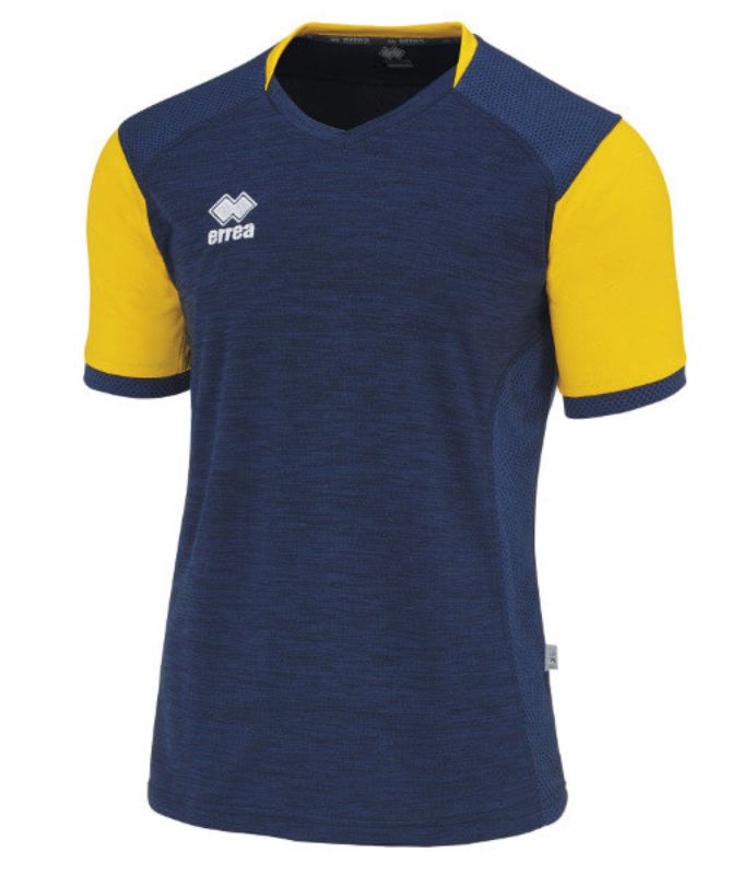 Errea Hiro SS Football Shirt Navy/Yellow