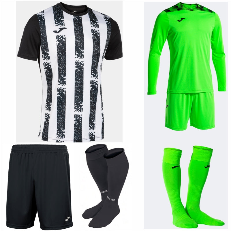 JOMA INTER III SS KIT BUNDLE WHITE/BLACK