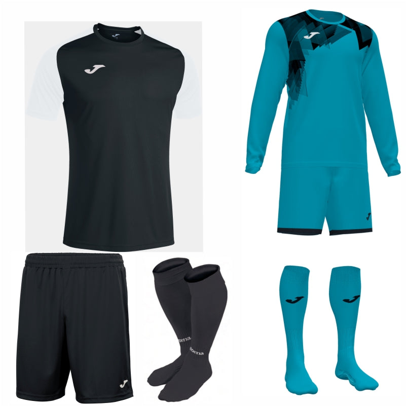 JOMA ACADEMY IV SS KIT BUNDLE BLACK/WHITE