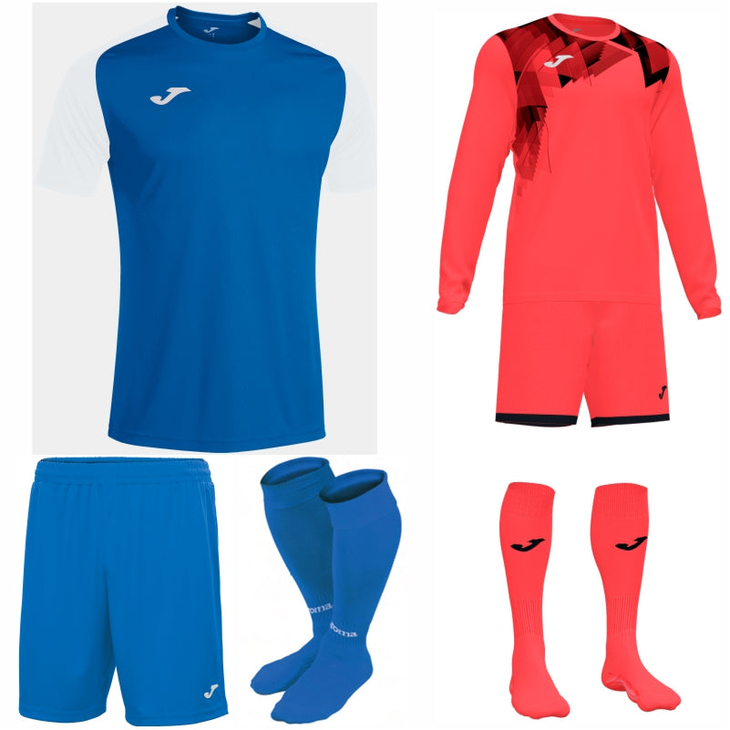 JOMA ACADEMY IV SS KIT BUNDLE ROYAL/WHITE