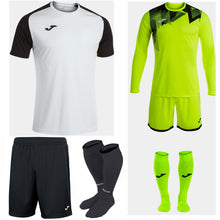 Load image into Gallery viewer, JOMA ACADEMY IV SS KIT BUNDLE WHITE/BLACK
