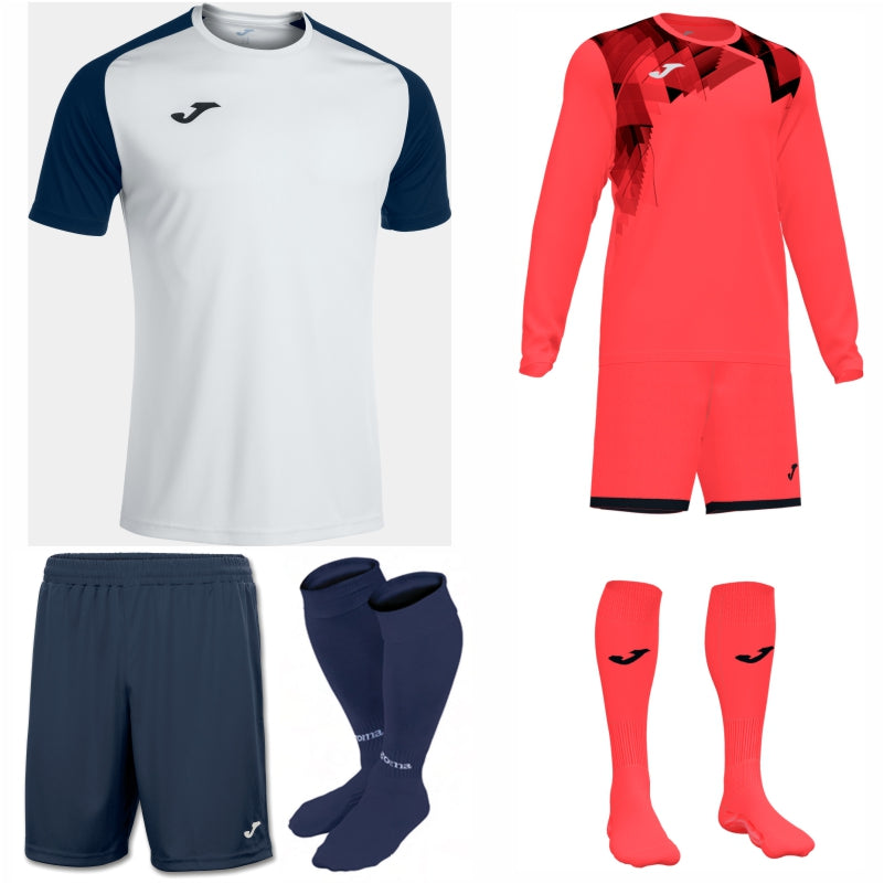 JOMA ACADEMY IV SS KIT BUNDLE WHITE/DARK NAVY