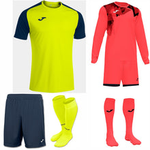 Load image into Gallery viewer, JOMA ACADEMY IV SS KIT BUNDLE YELLOW FLUOR/DARK NAVY
