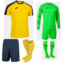 Load image into Gallery viewer, JOMA ECO-CHAMPIONSHIP SS KIT BUNDLE YELLOW/NAVY
