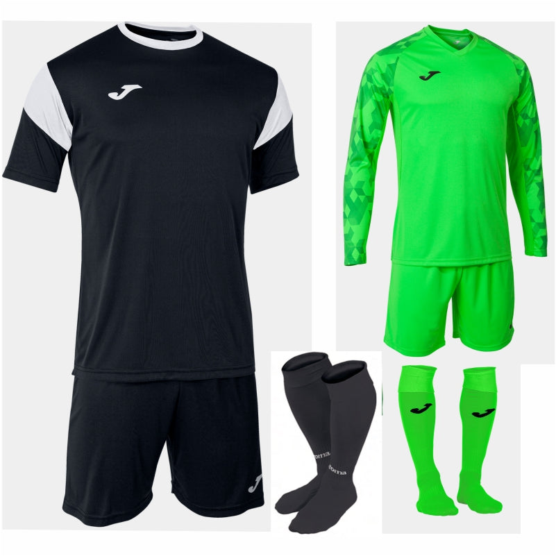 JOMA PHOENIX SS KIT BUNDLE BLACK/WHITE