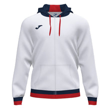 Load image into Gallery viewer, Joma Confort II Sweatshirt [Full Zip] White/Dark Navy/Red
