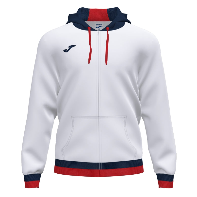 Joma Confort II Sweatshirt [Full Zip] White/Dark Navy/Red