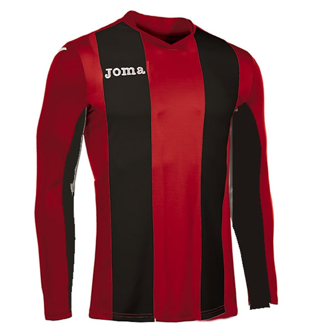 Joma Pisa Football Shirt LS Red/Black
