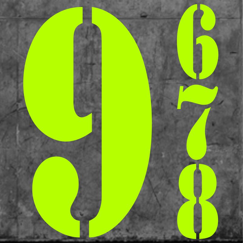 Madrid Numbers Small Fluo Green