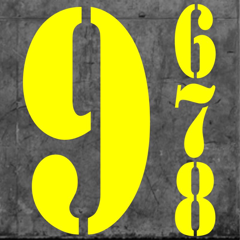 Madrid Numbers Small Fluo Yellow
