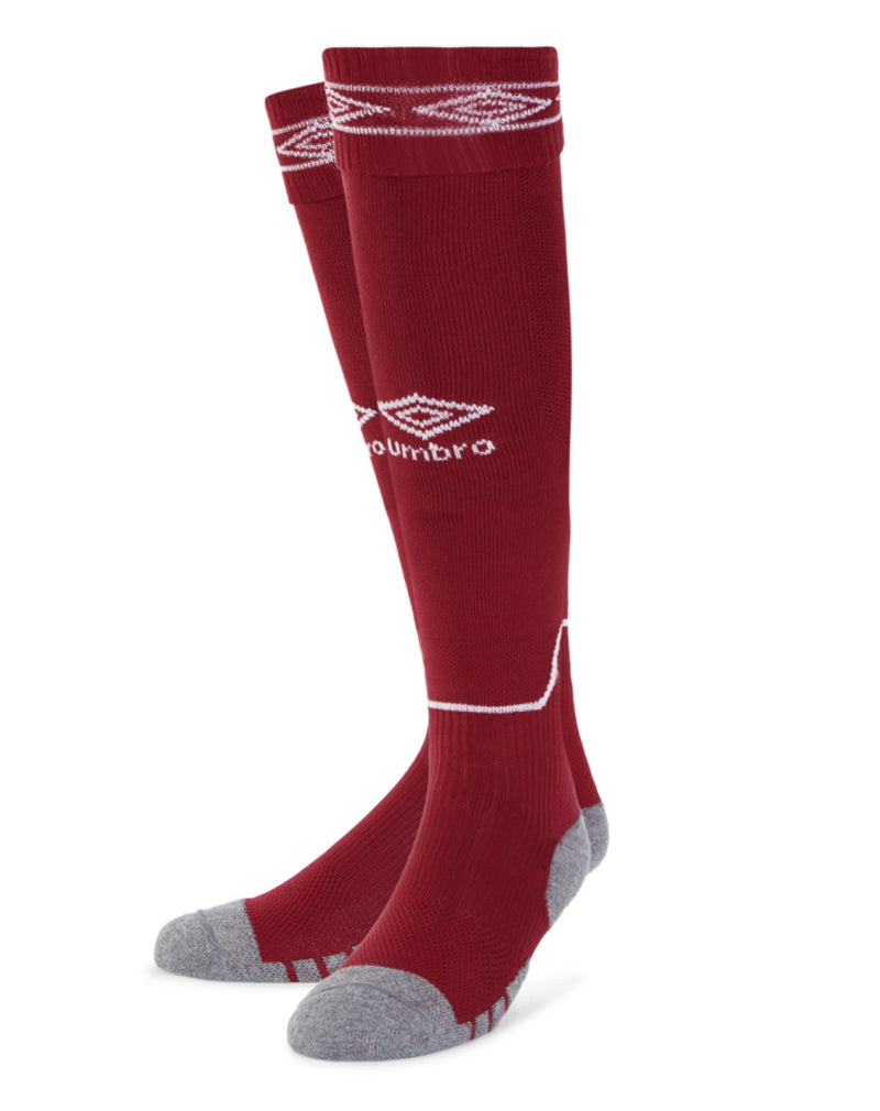 UMBRO DIAMOND TOP SOCKS NEW CLARET/WHITE