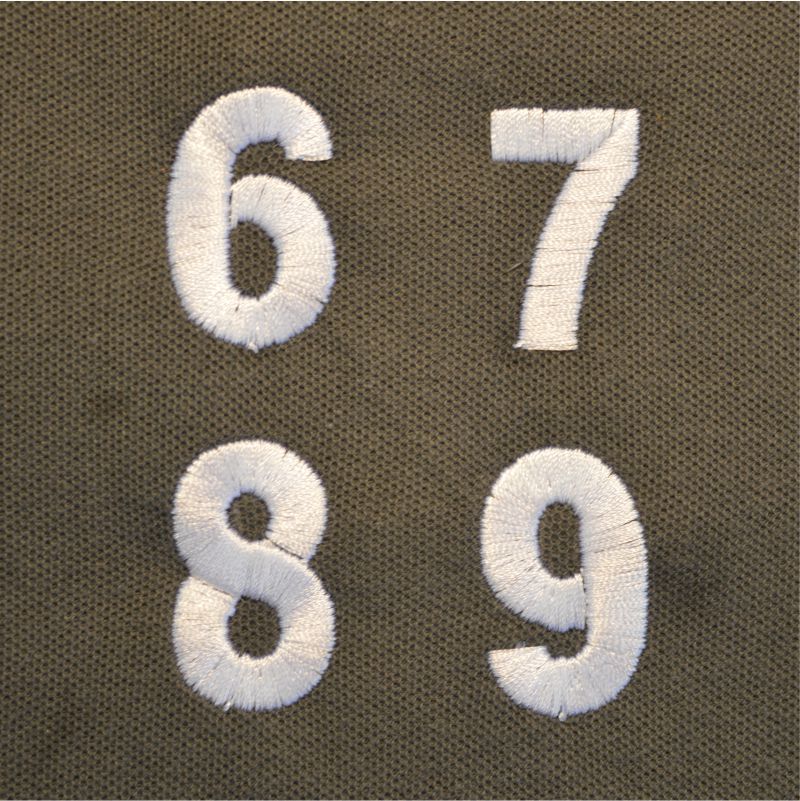 Embroidered Numbers Arial