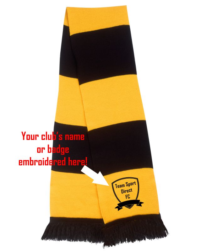 Embroidered Team Scarf Black/Gold
